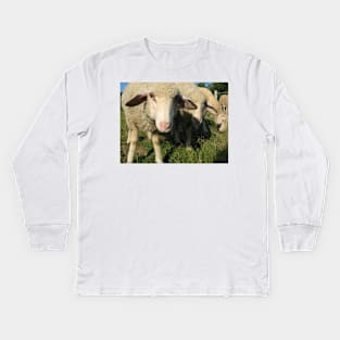 Curious sheep Kids Long Sleeve T-Shirt